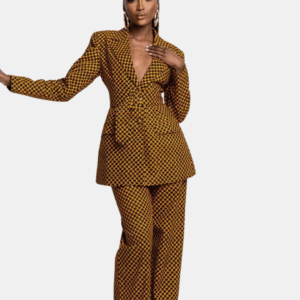 Ankara Print Peplum Blazer & Straight Leg Trousers Co-ord Set