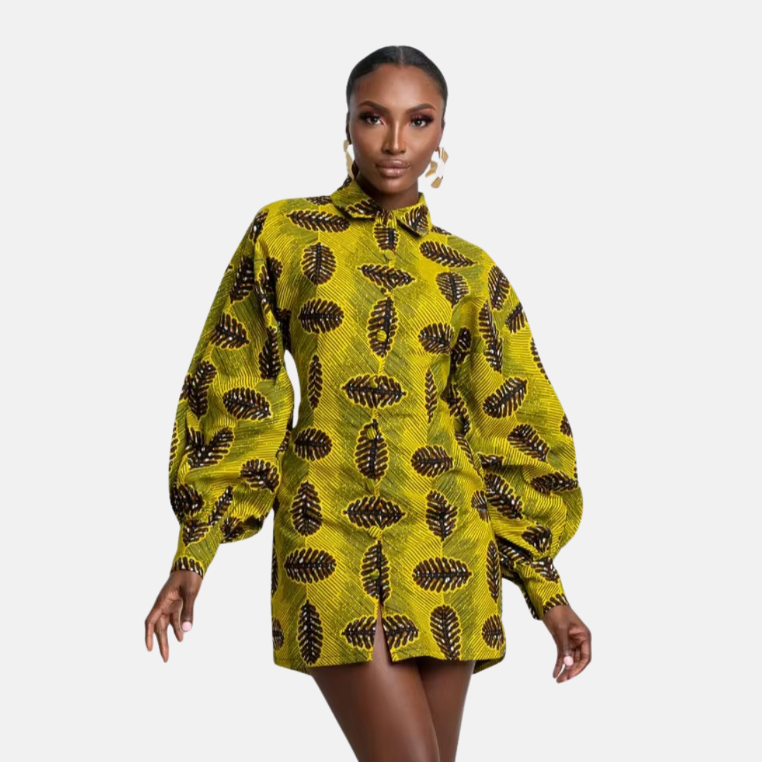 Len Fabrics Yellow Dress Square